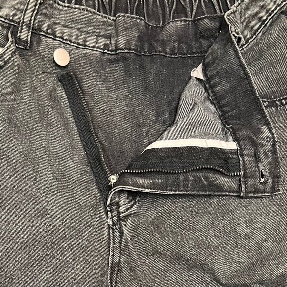 NWOT SXY Plus Women Plain Casual Wide Leg Denim Jeans size 12 (0XL) Color Black - Picture 6 of 8